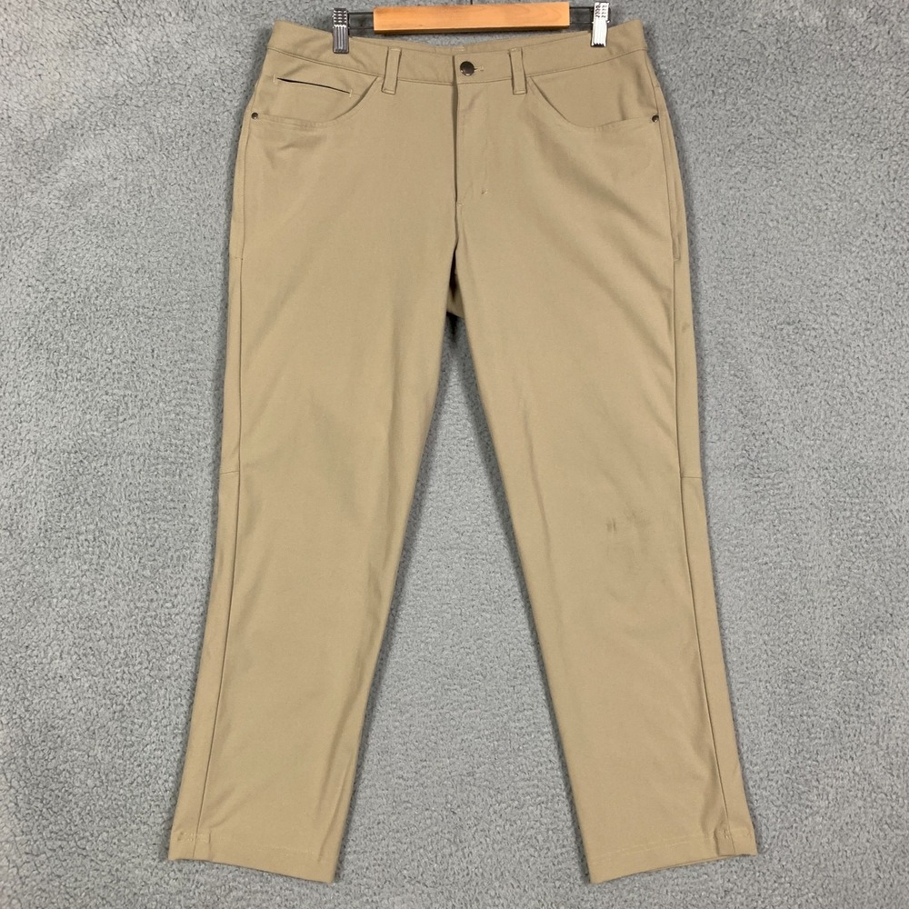 Lululemon ABC Pant Mens 34 x 29 Tofino Sand Classic 5 Pockets Stretch Flat Front